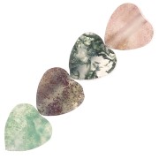 4mm gemstone heart beads - Indian Agate x4