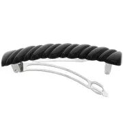 tools - 85x17mm acrylic Braided effect hair clip - Black x1 85x17mm acrylic Braided effect hair clip - Black x1