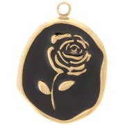 20x14.5mm Stainless steel 316L Irregular pendant - Rose - Gold - Black x1