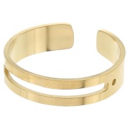 St. steel 316L Adjustable ring for bead weaving - S.52 to S.60 - Gold Tone x1