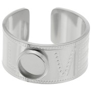 Stainless steel 316L Large ring for 6 mm cabochon - Love - Size 56 x1