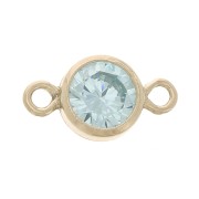 4.5mm round spacer with zirconium oxide - Gold filled - Aquamarine x1