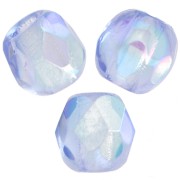 Fire Polished faceted round beads 3mm Sapphire AB x50