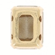 8x6mm Crystal set Aurora A4610 Step Cut Octagon - Gold Tone - Crystal AB x1