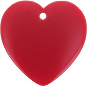 36x36.5mm heart Pendant in transparent resin - Dark Red x1