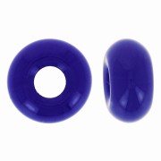14mm large hole Donuts beads - Opaque Cobalt x10