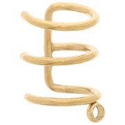 11mm 304 Stainless Steel Triple wire ear cuff with closed ring - Gold Tone x1