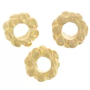 4mm Flower shape roundels - Fine Gold plated x10