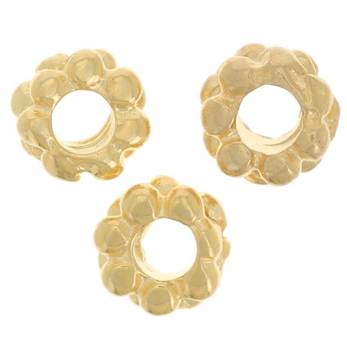 4mm Flower shape roundels - Fine Gold plated x10