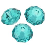 4mm PureCrystal 5040 flattened round beads - Zircon Blue x20