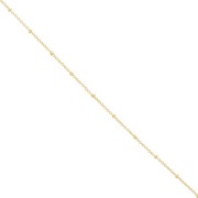 Alternating 1.9mm Trace chain with flattened beads - Fine gold plated x50cm
