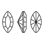 10x5mm Aurora A4200 navette cabochon - Crystal AB x1