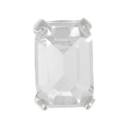 6x4mm Aurora set Crystal A4610 Step Cut Octagon - Rhodium - Crystal x1