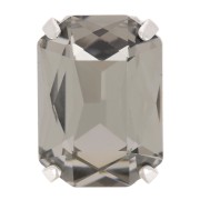14x10mm Aurora A4627 set crystal - Octagon - Rhodium - Black Diamond x1