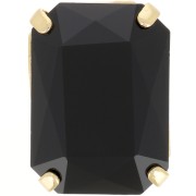 18x13mm Aurora A4627 set crystal - Octagon - Gold - Jet x1