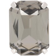 18x13mm Aurora A4627 set crystal - Octagon - Rhodium - Black Diamond x1