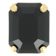 10x8mm Aurora set crystaAl 4610 Step Cut Octagon - Gold Tone - Jet x1