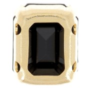 10x8mm Aurora set crystaAl 4610 Step Cut Octagon - Gold Tone - Jet x1