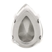 8x6mm Aurora A4320 Drop set crystal - Rhodium - Emerald x1