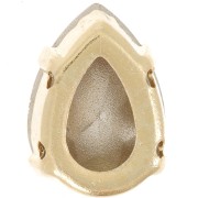 14x10mm Aurora A4320 Drop set crystal - Rhodium Gold Tone - Black Diamond x1