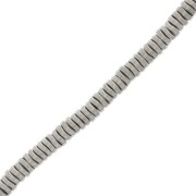 4x1.3mm wavy Heishi beads - imitation Hematite x38cm