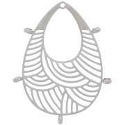 32x25mm Stainless steel 316L Drop pendants - 5 closed rings x2