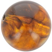 Translucent resin bead 12 mm - Marbled amber x6