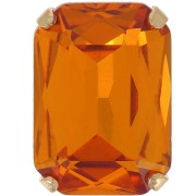 14x10mm Octagon Crystal set Aurora A4627 - Gold - Topaz x1
