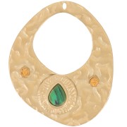 32x27mm St. steel 304L irregular drop Pendants for 1088 1.8mm cabochon - Gold x2