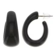 Earrings - 27mm wide hoop earrings in opaque resin - Black x2 27mm wide hoop earrings in opaque resin - Black x2