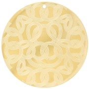 40mm Stainless steel 316L Round pendants - abstract pattern - Gold x2