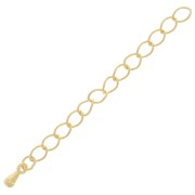 Rombo mesh extension chain 60mm Made in Europe - Fine gold plated x1