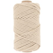 3mm Spool of cotton cord for macramé - Beige x50m