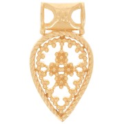 19x10mm openwork drop pendant with small balls - 3-micron gold-plated x1