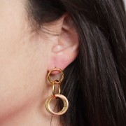 39x18mm 304L stainless steel Multi-hoop earstuds - Gold x2