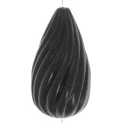 Beads - 26x14mm Twisted pear bead in opaque resin - Black x1 26x14mm Twisted pear bead in opaque resin - Black x1