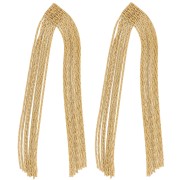 81x17mm 304L stainless steel Paloma mesh fringe earrings - Gold x2