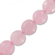 Bead Faceted round bead 12 mm Quartz Rose x1
