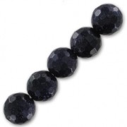Beads Faceted round beads 8 mm Imitation Blue Sand Stone x10