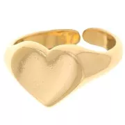 Heart-shaped signet ring - Size 53 - Fine Gold Plated x1