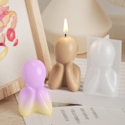 6x3.8cm Silicone candle mold - Child silhouette - Transparent x1