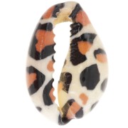 18-23mm Cauri shell leopard print - Ecru - Caramel - Black x1