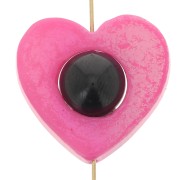 18mm hollow heart bead - Shell - Iridescent white x1