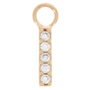 12x2mm Charm bar with zirconium oxide - 3 microns Gold plated - Crystal x1