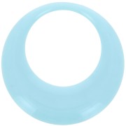 44mm Round hollow pendant in opaque resin - Bleu pastel x1