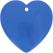 36x36.5mm Heart pendant in opaque resin - Blue x1