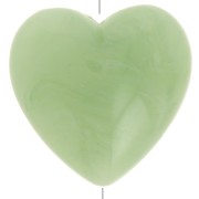 Heart bead 17x18 mm in translucent resin - Marbled lichen x1
