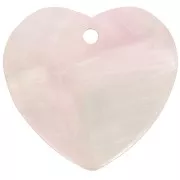 Pink - 15x16.5mm Sequin heart in acetate - Light pink pearl x1 15x16.5mm Sequin heart in acetate - Light pink pearl x1