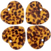 15x16.5mm Sequin heart in acetate - Terrazzo Marron - Noir x1
