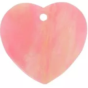 Pink - Sequin heart 15x16.5 mm in acrylic - Marbled pink glitter x1 Sequin heart 15x16.5 mm in acrylic - Marbled pink glitter x1